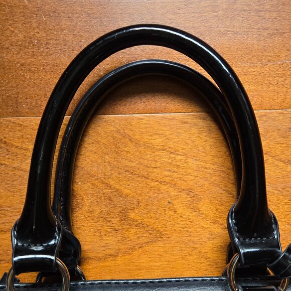 Nine West Black Satchel Bag | Crossbody & Tote | Faux Leather, Structured Style - Picture 10 of 10